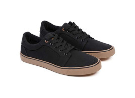 Topánky Black Canvas Shoe