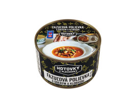 Jedlo Hotové Fazuľová polievka s údeným a klobásou