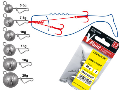 Vymeniteľná jigová záťaž Cheburaska Flexihead 3ks