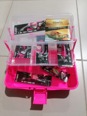 Kufrík ružový s náplňou