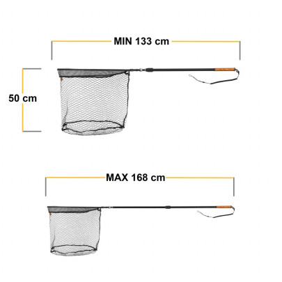 Podberák Predator XL Teleskop Nature s pogumovanou sieťkou