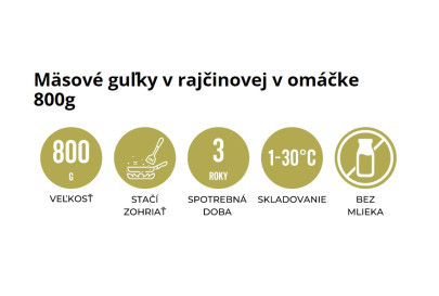 Jedlo Hotové Mäsové guľky v rajčinovej omáčke 800g