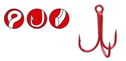 Trojháčiky Gamakatsu Micro Treble Red