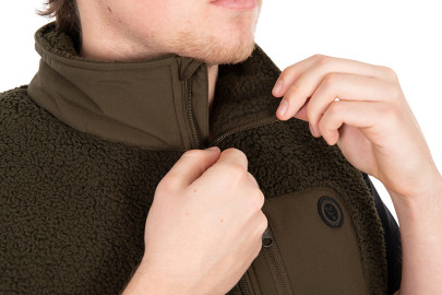 Vesta Olive Sherpa Hybrid Gilet1