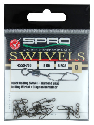 Obralík s Karabínkou Rolling swivel + Diamond Snap