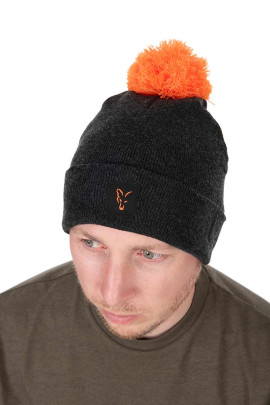 Čiapka Collection Bobble Hat Black Orange