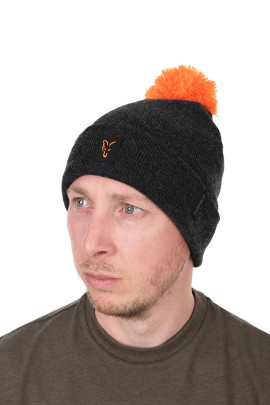 Čiapka Collection Bobble Hat Black Orange