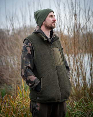 Vesta Olive Sherpa Hybrid Gilet1