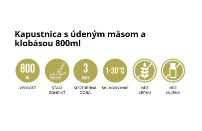 Jedlo Hotové Kapustnica s údeným mäsom a klobásou