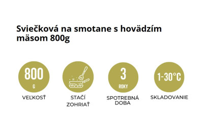 Jedlo Hotové Sviečková na smotane s hovädzím mäsom 800g